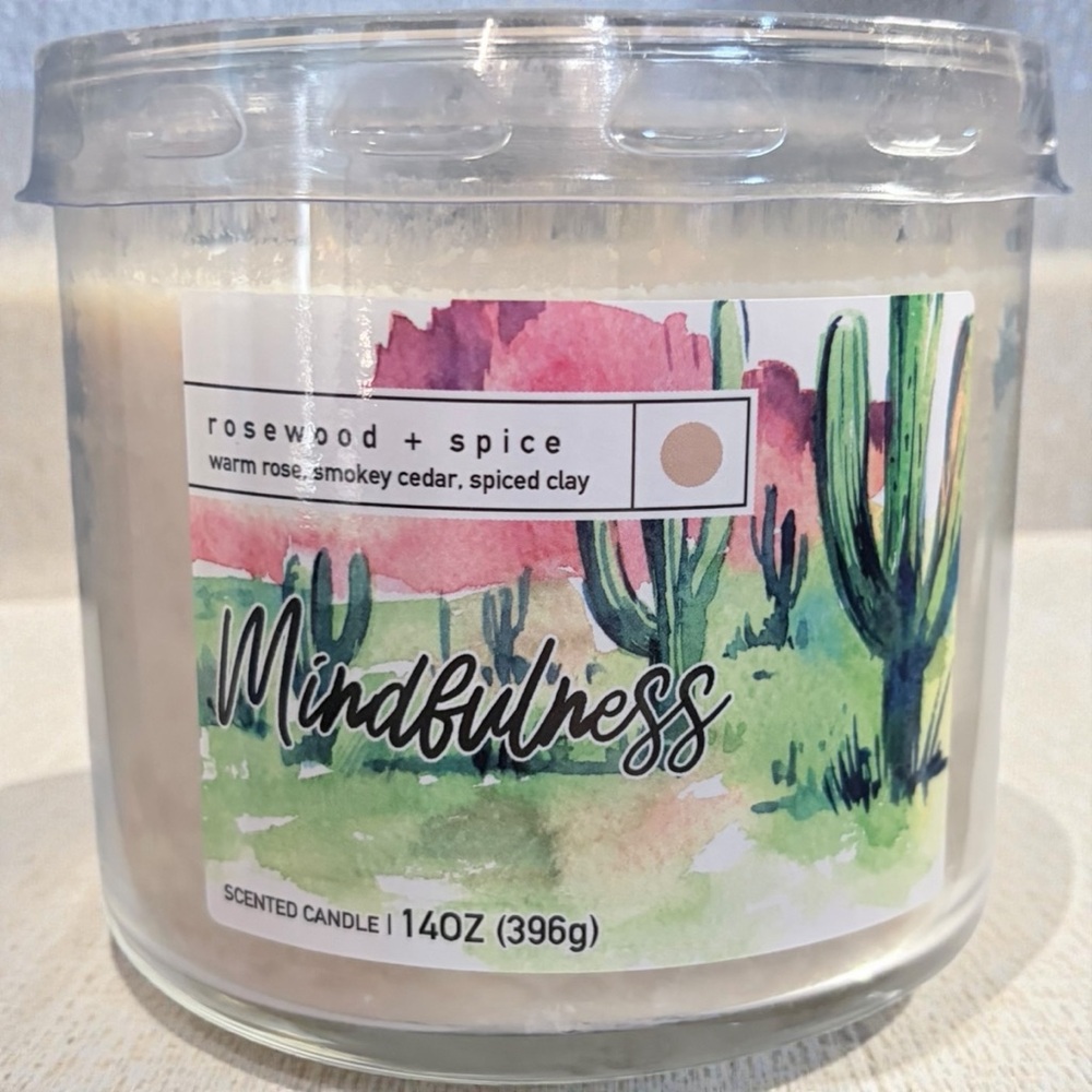 Mindfulness Rosewood & Spice 3 Wick Candle NEW